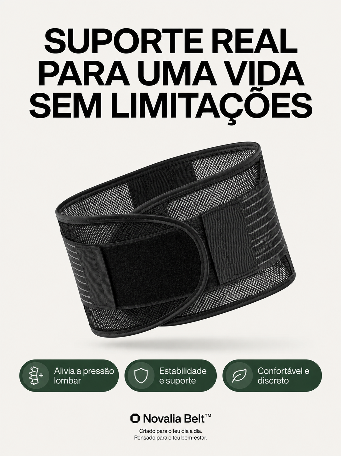 NOVALIA Cinta de suporte para dores lombares e ciática