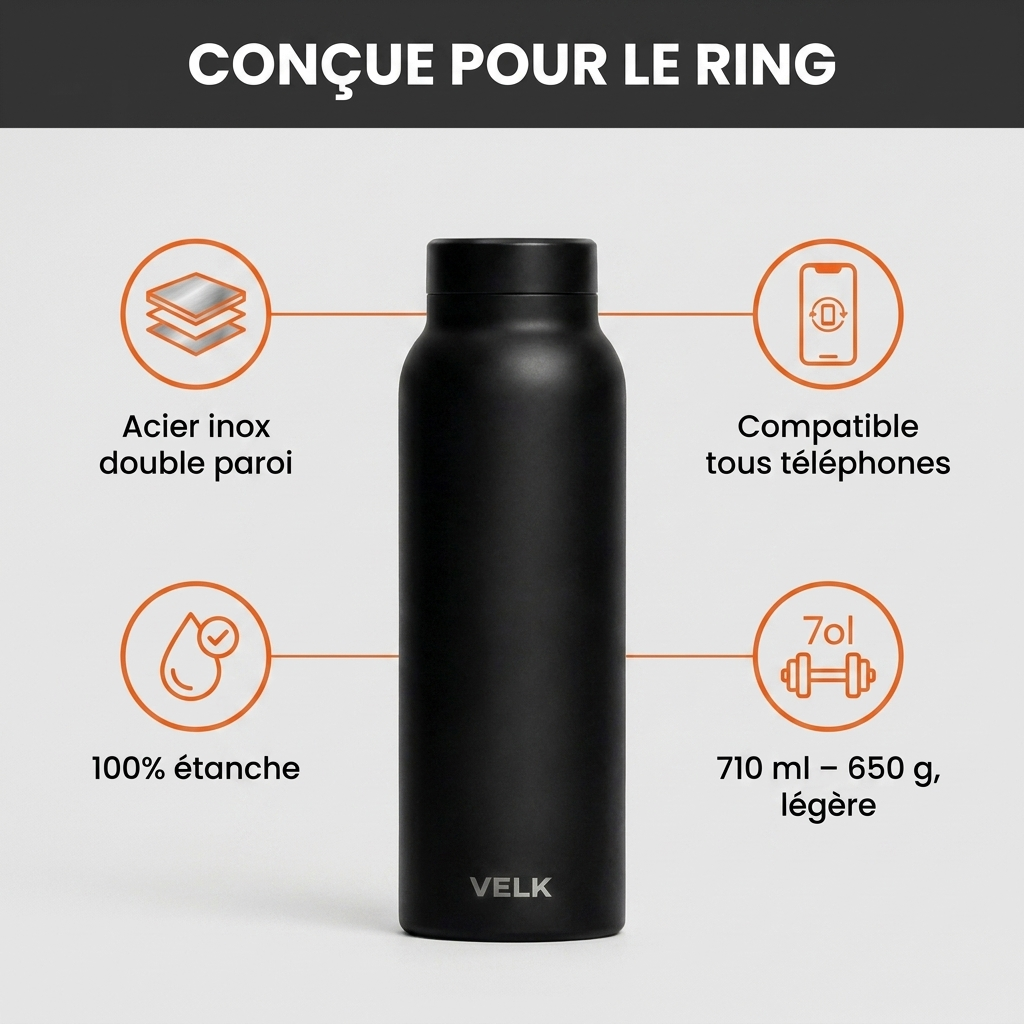Gourde de combat RING-PRO, filme et hydrate